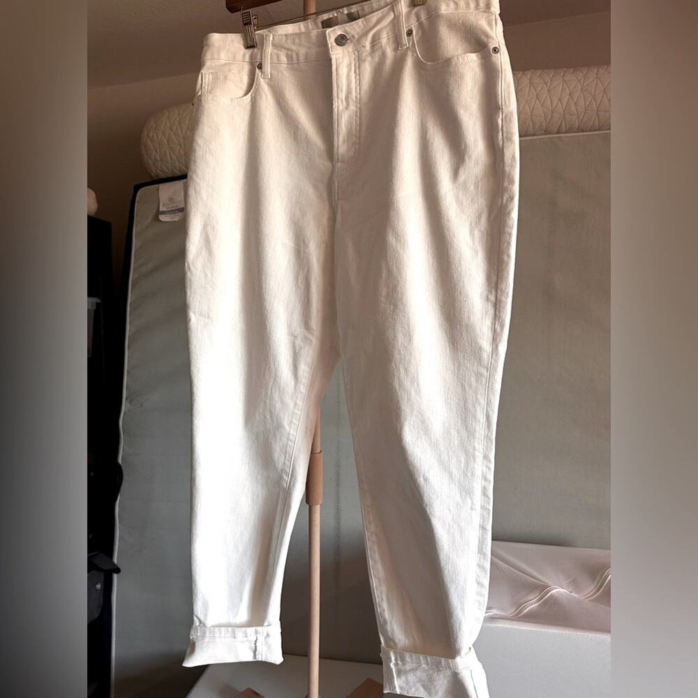 Everlane Womens white the curvy high rise skinny jeans classic capsule wardrobe